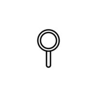 Magnifier icon with outline style vector