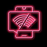 wifi disconnected mobile phone neon glow icon illustration vector