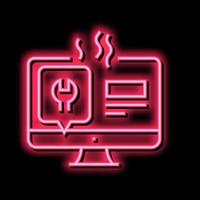 computer display repair neon glow icon illustration vector