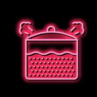 boiling oatmeal neon glow icon illustration vector