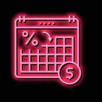 date for pay loan neon glow icon illustration vector