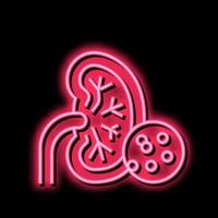 kidneys problem neon glow icon illustration vector