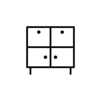 Cupboard icon with outline style vector