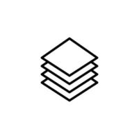 Layer icon with outline style vector