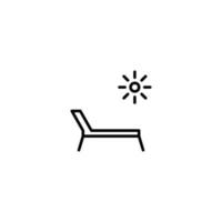 Summer icon with outline style vector
