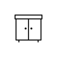 Cupboard icon with outline style vector