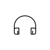 Earphone icon with outline style vector