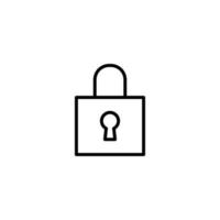 Padlock icon with outline style vector