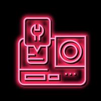 go pro camera repair neon glow icon illustration vector