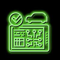 testing computer electronic system car neon glow icon illustration vector