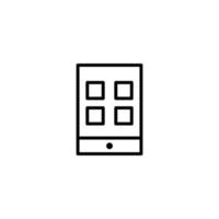 Cell phone icon with outline style vector