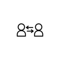 People icon with outline style vector