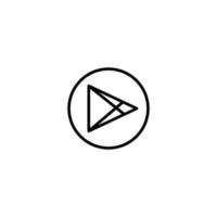Play button icon with outline style vector