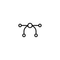 Curve icon with outline style vector