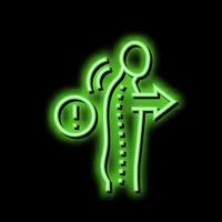 slouch scoliosis neon glow icon illustration vector