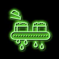 draining cheese production neon glow icon illustration vector