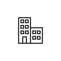 Building icon with outline style vector