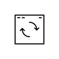 Repeat icon with outline style vector