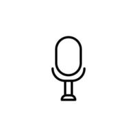 Microphone icon with outline style vector