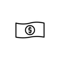 dinero icono con contorno estilo vector