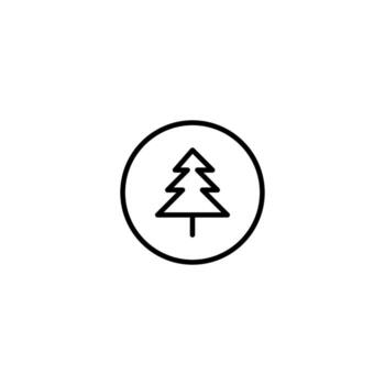 Tree icon with outline style vector