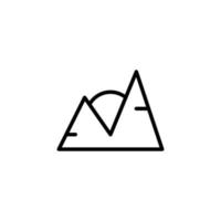 Mountain icon with outline style vector