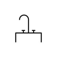 lavabo icono con contorno estilo vector