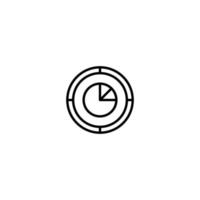 Chart icon with outline style vector