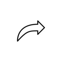 flecha icono con contorno estilo vector
