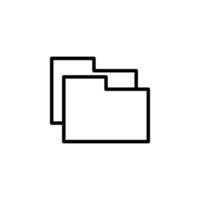 Folder icon with outline style vector