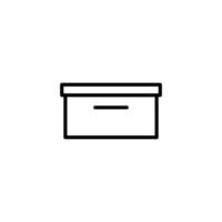 caja icono con contorno estilo vector
