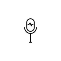 Microphone icon with outline style vector