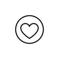 Heart icon with outline style vector