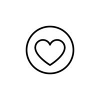 Heart icon with outline style vector