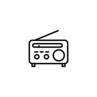 icono de radio con estilo de esquema vector