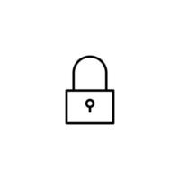 Padlock icon with outline style vector