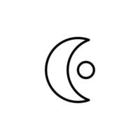 Moon icon with outline style vector