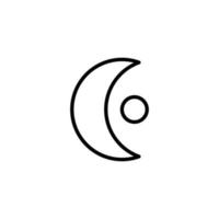 Moon icon with outline style vector