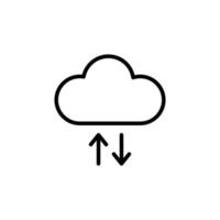 nube icono con contorno estilo vector