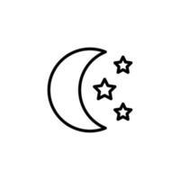 Moon icon with outline style vector