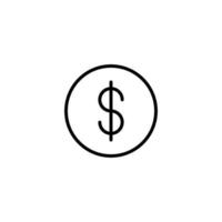 Currency icon with outline style vector