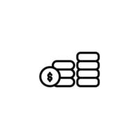 Money icon with outline style vector