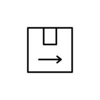 caja icono con contorno estilo vector