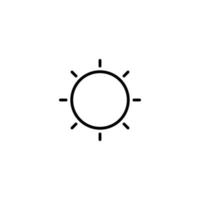 Sun icon with outline style vector