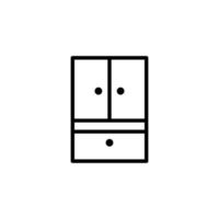 Cupboard icon with outline style vector