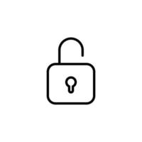 Padlock icon with outline style vector