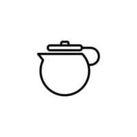 Teapot icon with outline style vector