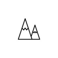 montaña icono con contorno estilo vector