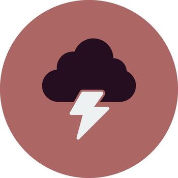 nube relámpago vector icono