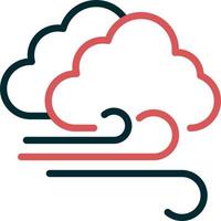 Cloudy Windy Vector Icon